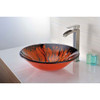 ANZZI Forte Series Deco-Glass Vessel Sink in Lustrous Red and Black