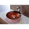 ANZZI Forte Series Deco-Glass Vessel Sink in Lustrous Red and Black