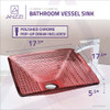 ANZZI Ritmo Series Deco-Glass Vessel Sink in Lustrous Translucent Red