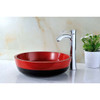 ANZZI Schnell Series Deco-Glass Vessel Sink in Lustrous Red and Black