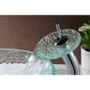 ANZZI Choir Series Deco-Glass Vessel Sink in Crystal Clear Mosaic with Matching Chrome Waterfall Faucet