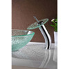 ANZZI Choir Series Deco-Glass Vessel Sink in Crystal Clear Mosaic with Matching Chrome Waterfall Faucet