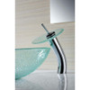 ANZZI Choir Series Deco-Glass Vessel Sink in Crystal Clear Mosaic with Matching Chrome Waterfall Faucet