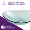 ANZZI Major Series Deco-Glass Vessel Sink in Lustrous Green