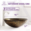 ANZZI Alto Series Deco-Glass Vessel Sink in Lustrous Brown