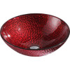 ANZZI Rhythm Series Deco-Glass Vessel Sink in Lustrous Red
