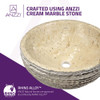 ANZZI Desert Basin Vessel Sink in Classic Cream Marble