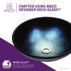 ANZZI Stellar Series Deco-Glass Vessel Sink in Deep Sea