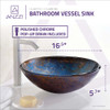 ANZZI Stellar Series Deco-Glass Vessel Sink in Sapphire Burst