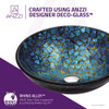 ANZZI Mosaic Series Vessel Sink in Blue/Gold Mosaic