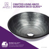 ANZZI Posh Series Deco-Glass Vessel Sink in Brushed Silver