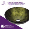 ANZZI Posh Series Deco-Glass Vessel Sink in Verdure Gold