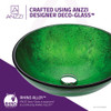 ANZZI Posh Series Deco-Glass Vessel Sink in Verdure Green