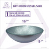 ANZZI Posh Series Deco-Glass Vessel Sink in Glacial Silver