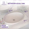 ANZZI Maine 1-Piece Man Made Stone Vessel Sink with Pop Up Drain in Matte White
