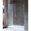 ANZZI Consort Series 58.5 in. by 72 in. Frameless Hinged Alcove Shower Door in Brushed Nickel with Handle - SD-AZ07-01BN