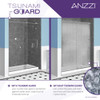 ANZZI Fellow Series 24 in. by 72 in. Frameless Hinged shower door in Brushed Nickel with Handle - SD-AZ09-01BN