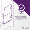 ANZZI Grand Series 34 in. by 58 in. Frameless Hinged Tub Door in Chrome