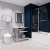 ANZZI Herald Series 48 in. by 58 in. Frameless Hinged Tub Door in Chrome