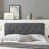 MODWAY Collins Tufted Twin Fabric and Wood Headboard MOD-6232 Gray Charcoal