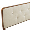 MODWAY Collins Tufted Twin Fabric and Wood Headboard MOD-6232 Walnut Beige