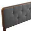 MODWAY Collins Tufted Twin Fabric and Wood Headboard MOD-6232 Walnut Charcoal
