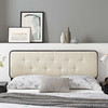 MODWAY Collins Tufted Full Fabric and Wood Headboard MOD-6233 Black Beige