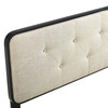 MODWAY Collins Tufted Full Fabric and Wood Headboard MOD-6233 Black Beige