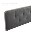 MODWAY Collins Tufted Full Fabric and Wood Headboard MOD-6233 Gray Charcoal