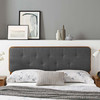 MODWAY Collins Tufted Full Fabric and Wood Headboard MOD-6233 Walnut Charcoal