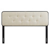 MODWAY Collins Tufted Queen Fabric and Wood Headboard MOD-6234 Black Beige