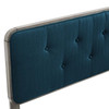 MODWAY Collins Tufted Queen Fabric and Wood Headboard MOD-6234 Gray Azure