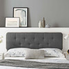 MODWAY Collins Tufted Queen Fabric and Wood Headboard MOD-6234 Gray Charcoal