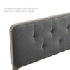 MODWAY Collins Tufted Queen Fabric and Wood Headboard MOD-6234 Gray Charcoal