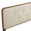 MODWAY Collins Tufted Queen Fabric and Wood Headboard MOD-6234 Walnut Beige