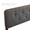 MODWAY Collins Tufted Queen Fabric and Wood Headboard MOD-6234 Walnut Charcoal