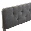 MODWAY Collins Tufted King Fabric and Wood Headboard MOD-6235 Gray Charcoal