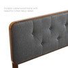 MODWAY Collins Tufted King Fabric and Wood Headboard MOD-6235 Walnut Charcoal