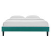 MODWAY Reign Twin Performance Velvet Platform Bed Frame MOD-6264 Teal