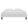 MODWAY Reign Queen Performance Velvet Platform Bed Frame MOD-6266 Light Gray