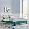 MODWAY Reign Queen Performance Velvet Platform Bed Frame MOD-6266 Teal