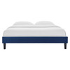 MODWAY Reign King Performance Velvet Platform Bed Frame MOD-6267 Navy