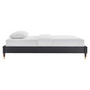 MODWAY Harlow Twin Performance Velvet Platform Bed Frame MOD-6268 Charcoal