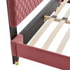 MODWAY Harlow Twin Performance Velvet Platform Bed Frame MOD-6268 Dusty Rose