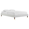 MODWAY Harlow Twin Performance Velvet Platform Bed Frame MOD-6268 Light Gray