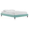 MODWAY Harlow Twin Performance Velvet Platform Bed Frame MOD-6268 Mint