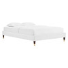 MODWAY Harlow Twin Performance Velvet Platform Bed Frame MOD-6268 White