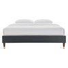 MODWAY Harlow Full Performance Velvet Platform Bed Frame MOD-6269 Charcoal