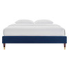 MODWAY Harlow Queen Performance Velvet Platform Bed Frame MOD-6270 Navy