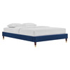 MODWAY Harlow Queen Performance Velvet Platform Bed Frame MOD-6270 Navy